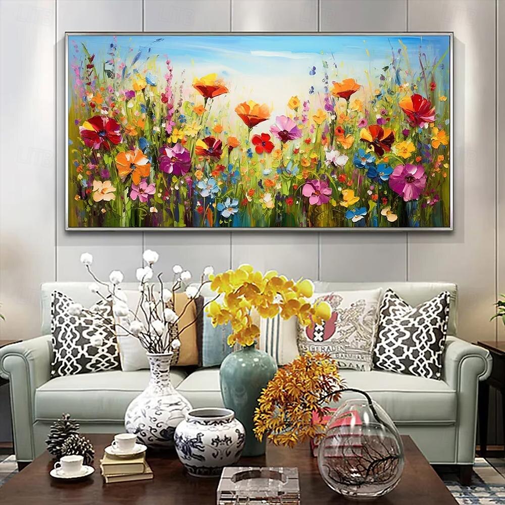 Mintura Handmade Abstract Texture Flower Oil Paintings On Canvas Wall Art Decoration Modern Picture For Home Decor Rolled Frameless Unstretched Painting 2025 - $108.99 –P3
