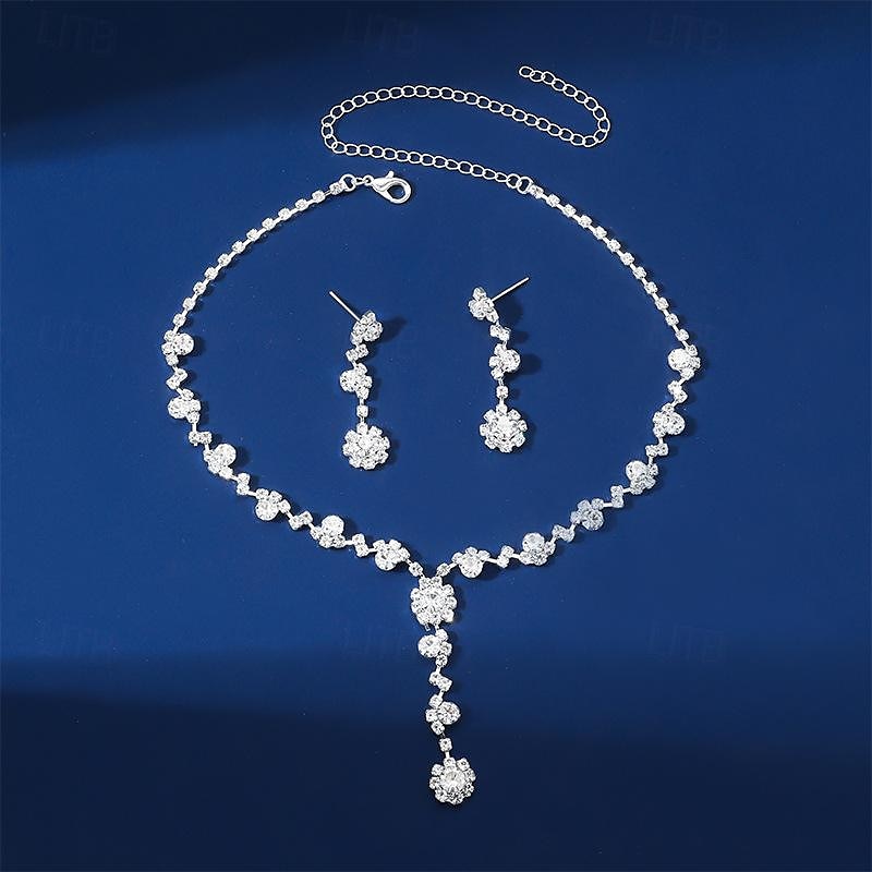 Sieradenset 3 stuks Legering Oorbellen Kettingen Dames Elegant Vintage Modieus meetkundig Geometrische vorm Sieraden set Voor Bruiloft Feest Vuosipäivä 2025 - $15.49 –P3