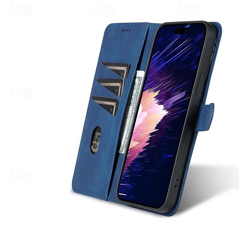 Phone Case For iPhone 16 15 14 Pro Max Plus 13 12 11 Pro Max Mini Wallet Case Full Body Protective Kickstand Card Slot Retro TPU PU Leather 2025 - $10.99 –P9