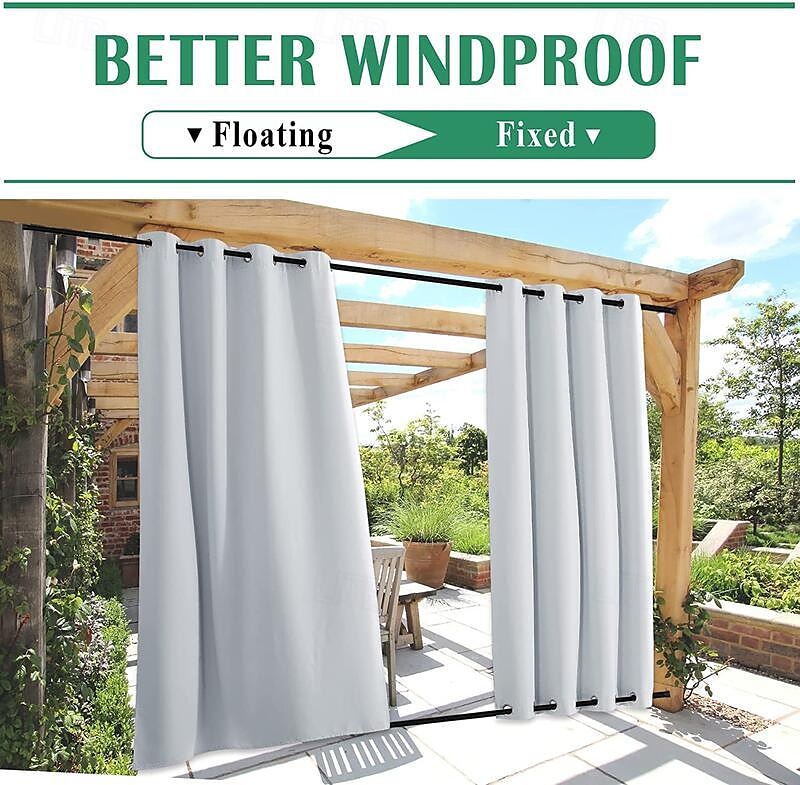 Waterproof Indoor Outdoor Curtains, Windproof Outdoor Canvas Curtains Top and Bottom Grommet, Outside Drapes for Patio Porch Pergola Arbor Lanai Gazebo Yard 2026 - $56.99 –P1