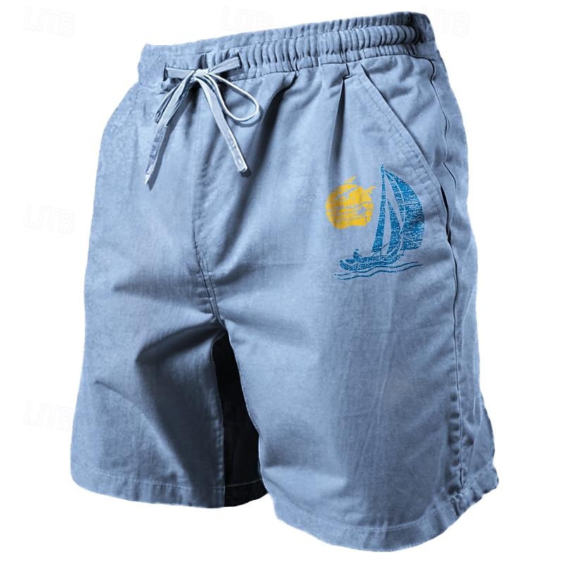 Coconut Tree Men's Cotton Linen Shorts Summer Hawaiian Shorts Beach Shorts Print Drawstring Elastic Waist Breathable Soft 20% Linen Shorts Casual Daily Holiday Streetwear 2026 - $25.99 –P7