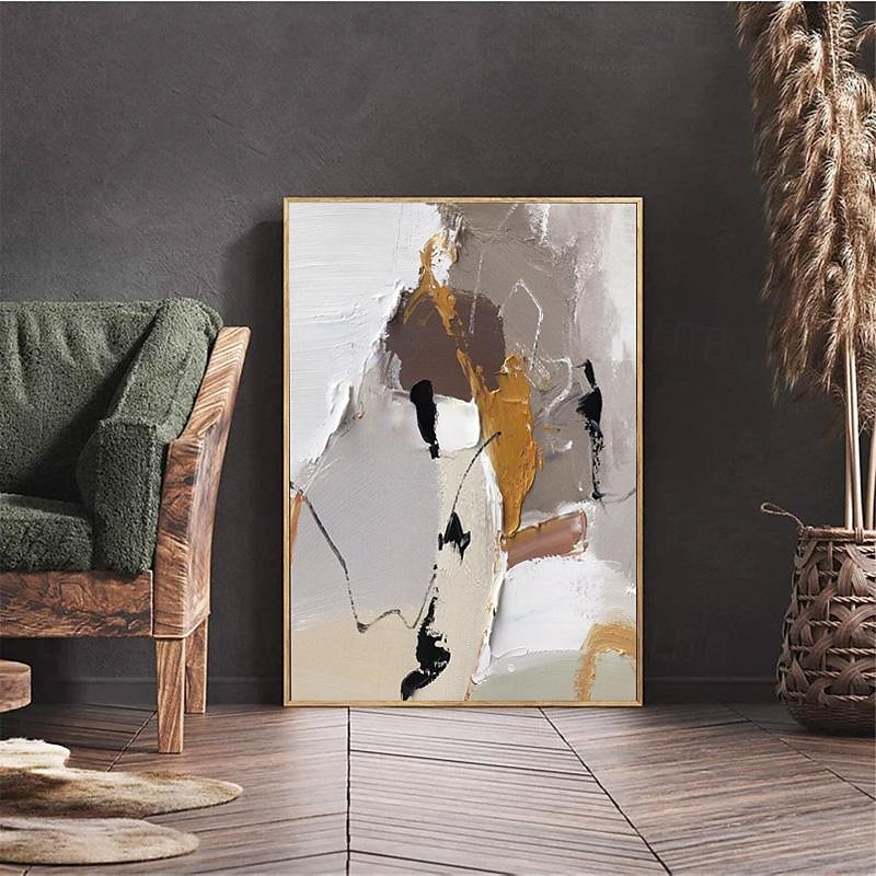 strukturierte handgemalte Leinwand gewickelt Ölgemälde Wandkunst orange weiß schwarz abstrakte Leinwand Malerei modernes Kunstwerk Öl Hand Malerei Home Interior Rahmen fertig zum Aufhängen 2025 - $131.99 –P7