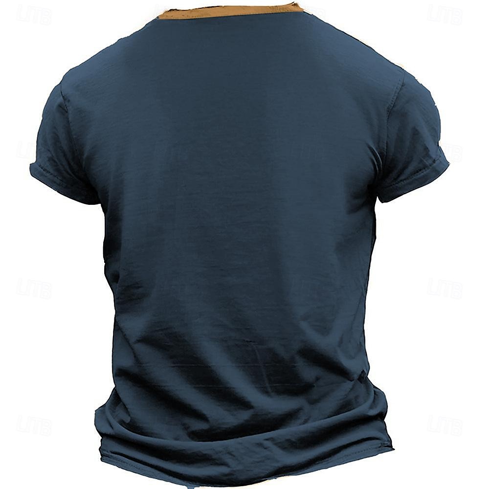 Mannen's Henley Hals Korte Mouwen T-Shirt Motorfiets Grafische T-Shirt met "Wanneer Het Leven Je Een Curve Geeft - Leun Erin" Levensstijl Quote Casual Top 2026 - $22.99 –P1