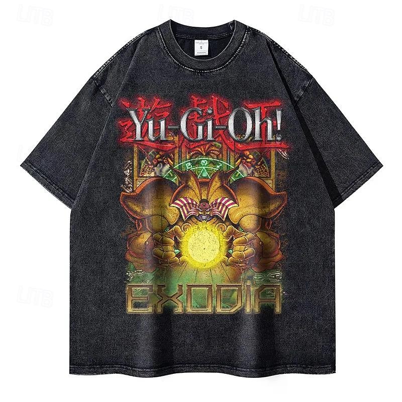 Yu-Gi-Oh! Póló Túlméretes savval mosott póló Nyomtatott Grafikus Kompatibilitás Páros Férfi Női Felnőttek Mindszentek napja Farsang Álarcos mulatság Forró bélyegzés Utca Alkalmi / Napi 2025 - $26.99 –P5