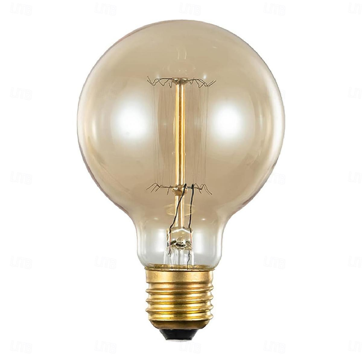 1/2pcs 40W Edison Bulb G80 G95 G125 Dimmable Retro Bulb E27/E26 Base Antique Straight Bulb Amber Glass 2200k Warm Yellow Incandescent Bulb Used for Home Lighting Decoration AC110V AC220V 2025 - $8.49 –P5
