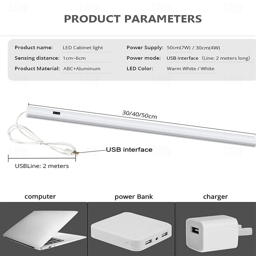 LED Smart Cabinet Light USB Sensor Under Cabinet Lights Tri-Color Temps Warm White/White/Three Colour Adjustable for Kitchens Stairs and Vanities Magnetic Rechargeable Light 1pc 2025 - $11.49 –P2