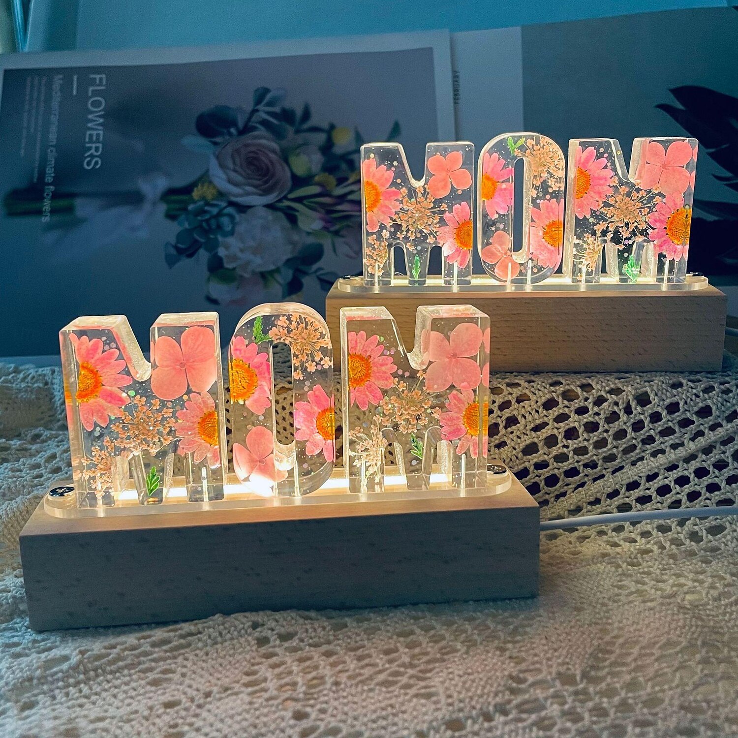 Resin Letter Night Lights, Resin Dried Flower Light Birthday Gift, Personalized Flower Lamp, Name Lamp, Gift for Her, Home Decoration 2025 - $30.99 –P1