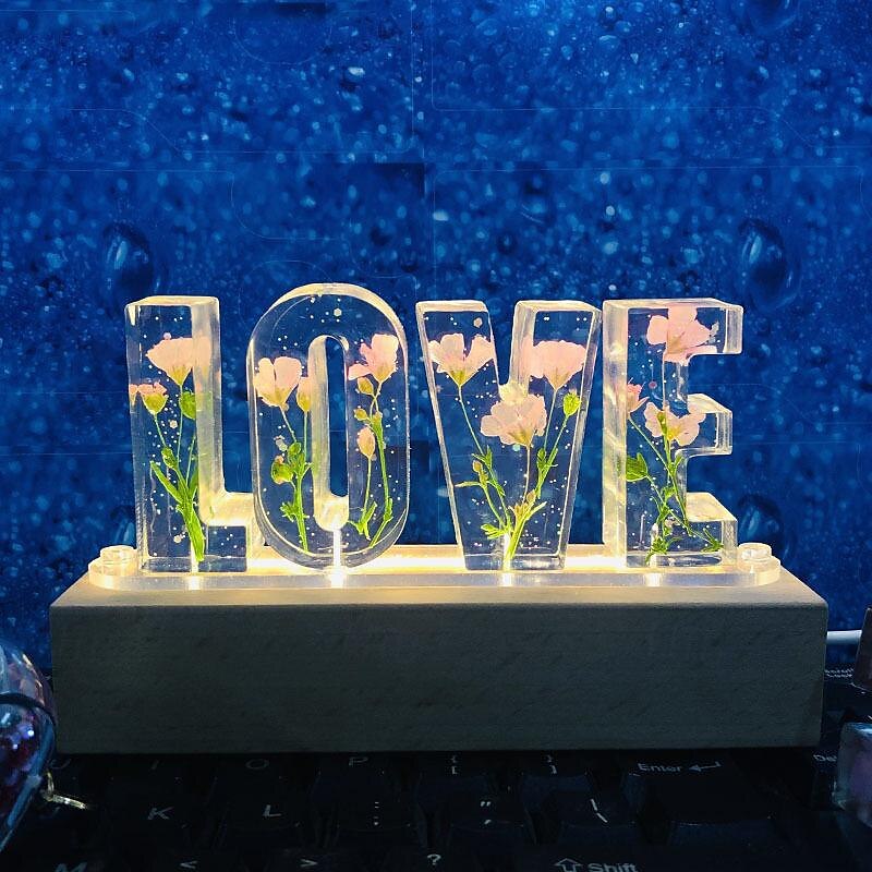 Resin Letter Night Lights, Resin Dried Flower Light Birthday Gift, Personalized Flower Lamp, Name Lamp, Gift for Her, Home Decoration 2025 - $30.99 –P4