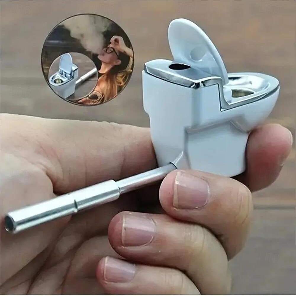 Pipa portatile in ceramica a forma di wc per tabacco del 2025 a $6.99 –P2