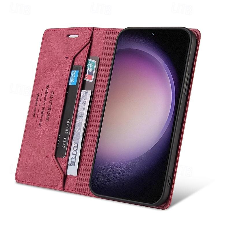 2025年 Samsung Galaxy S24 S23 S22 S21 S20 Ultra Plus FE A54 A34 A14 Note 20 10 S25 Ultra ウォレットケース マグネティックフルボディプロテクティブキックスタンドレトロTPU PUレザー  コレクション – $17.99 –P4