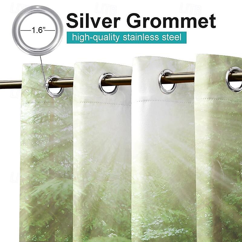 Cortinas exteriores para patio, opacas impermeables, cubierta exterior para cenador, pabellón, pérgola, cenador, solárium, 2 paneles, cascada río 2025 - $31.99 –P7