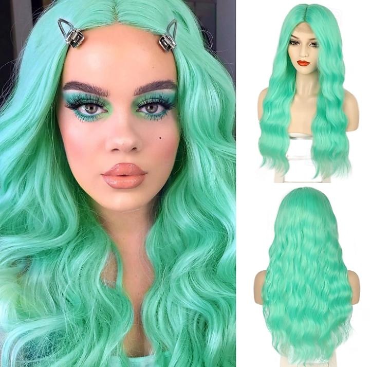 auburn blonde violet vert bleu perruque longues perruques ondulées pour les femmes partie centrale cosplay perruque longue perruques synthétiques bouclées perruques violettes pour les femmes de 2025 ? $18.99 –P8