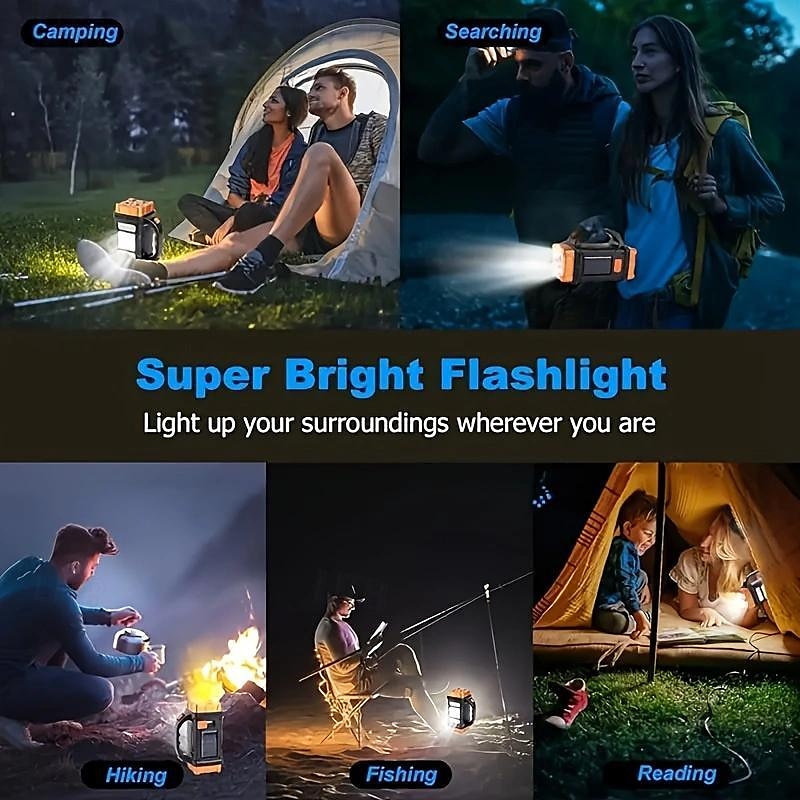 Solar Powered Tactical LED Camping Light - 500 Lumens USB Rechargeable Flashlight, Water Repellent, Long-Range, Multi-Function Outdoor Torch for Outdoor Camping 2025 - $11.99 –P10
