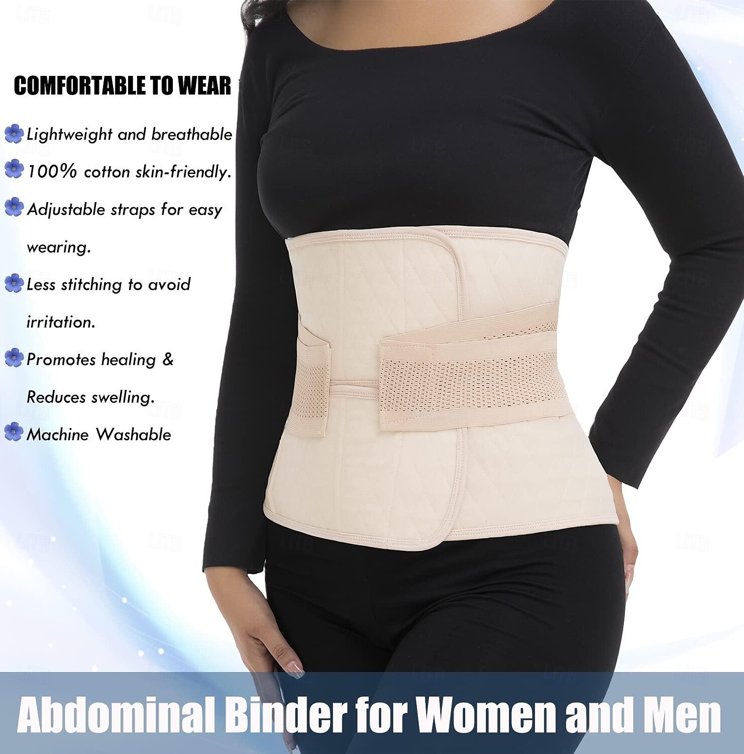 Postpartum Belly Band & Abdominal Binder Post Surgery Compression Wrap Recovery Support Belt 2025 - $13.99 –P4