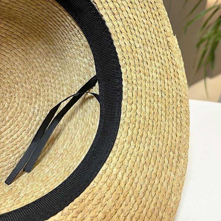 fascinators berretto Copricapo Acrilico / cotone Paglia Cappello di paglia Cappello da sole Per eventi Spiaggia Elegante Semplice Con Nastri Colore Puro Copricapo Copricapo del 2025 a $26.99 –P3
