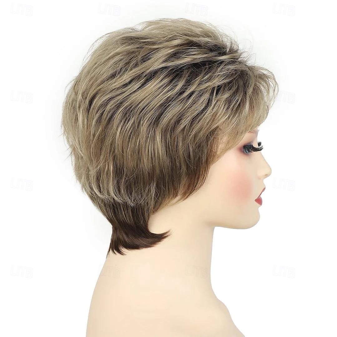 Wig Natural Wave Asymmetrical With Bangs Wig Short Golden Blonde Synthetic Hair Women's Classic Blonde Short Blonde Pixie Cut Wig 2026 - $19.99 –P6