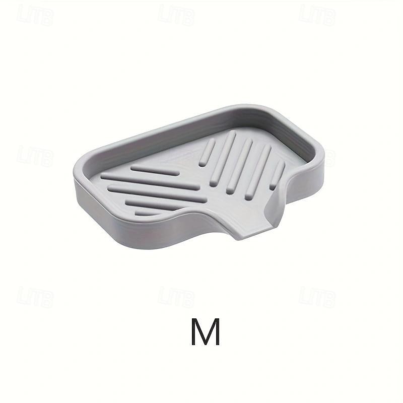 1 organizer multiuso per lavello in silicone: portasapone drenabile con spazzola e porta spugna per cucina & bagno del 2025 a $10.99 –P7