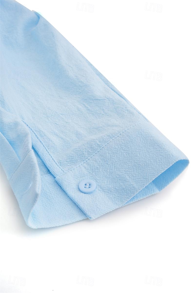 Per uomo Camicia Camicia di lino Camicia Estiva Camicia da Spiaggia Camicie sbottonate Semplice Vacanza Casuale Nero Bianco Rosa Blu reale Manica Lunga Bavero Primavera & Estate Abbigliamento del 2025 a $20.99 –P3