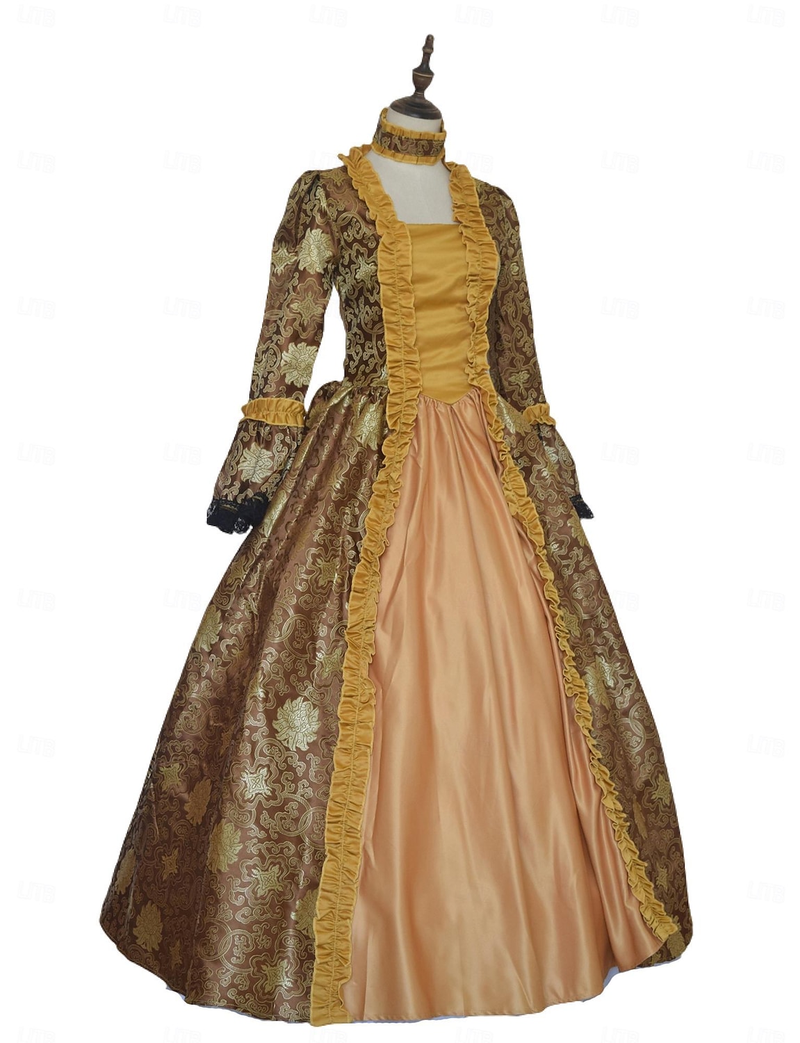 ancien Baroque Punk & Gothique Maxi Robe Normal Juliette Cendrillon Princesse Col carré Déguisement Royal Halloween Carnaval Mascarade Performance Soirée Halloween Adultes Toutes saisons de 2025 ? HUF 53069 –P8