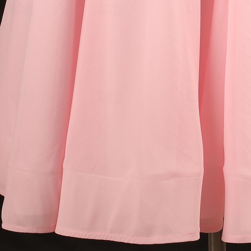 Ballroom Dance Dress Pure Color Women's Girls' Performance Training Long Sleeve High Chiffon Chinlon Tulle 2026 - $174.99 –P7