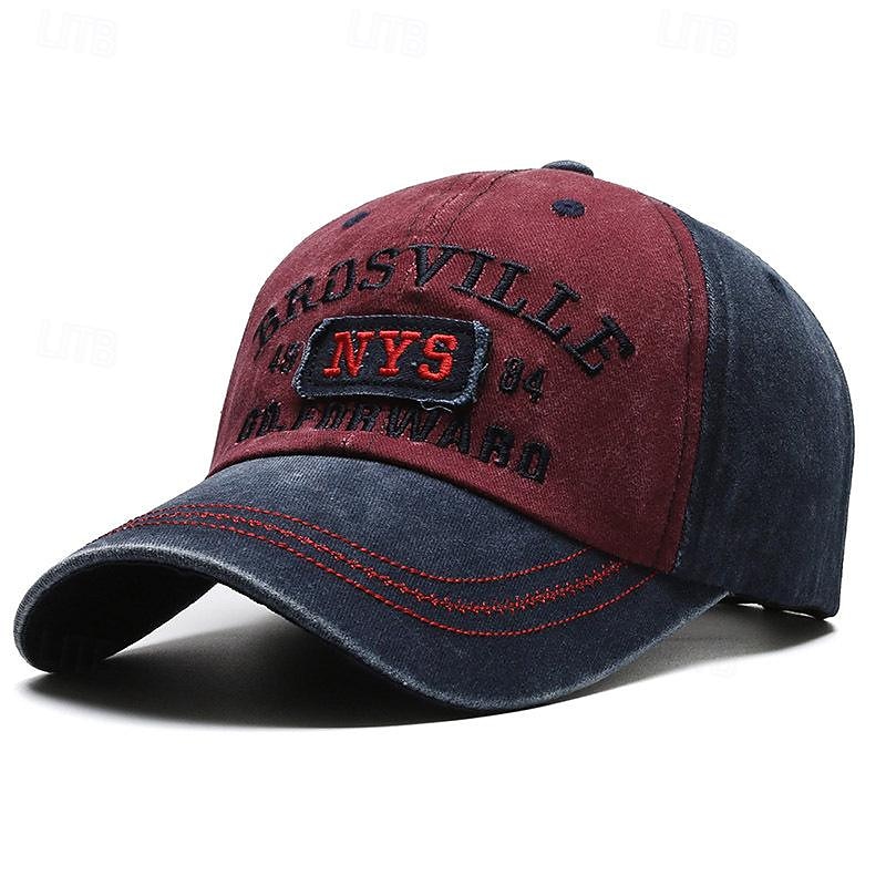 Per uomo Cappellino da baseball Cappello da sole Cappello da camionista Nero Blu Misto poliestere / cotone Con ricami Vintage Di tendenza Informale Strada Giornaliero Alfabetico Regolabile Crema del 2025 a $11.49 –P3