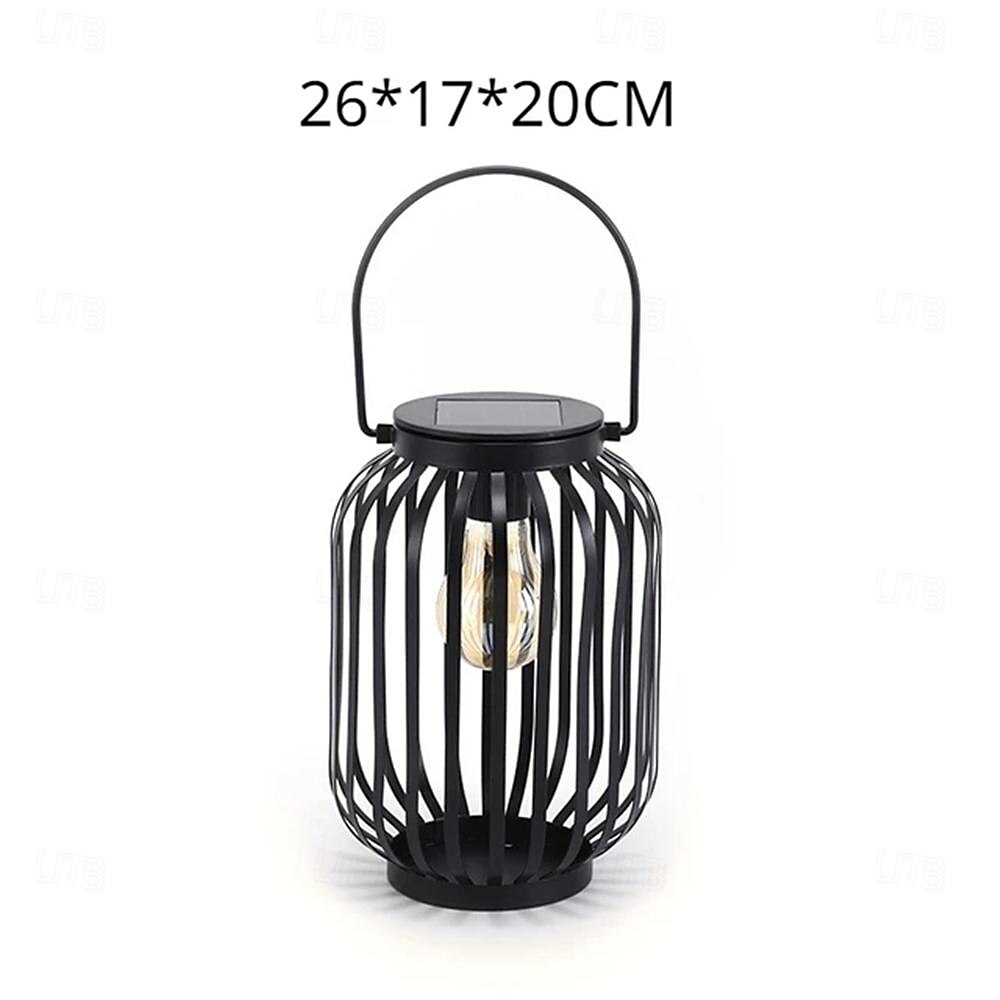 Solar Iron Lantern Outdoor Courtyard Garden Landscape Lantern Decorative Light Waterproof Handheld Hollow Tungsten Wire Lamp 1PC 2025 - $66.99 –P1