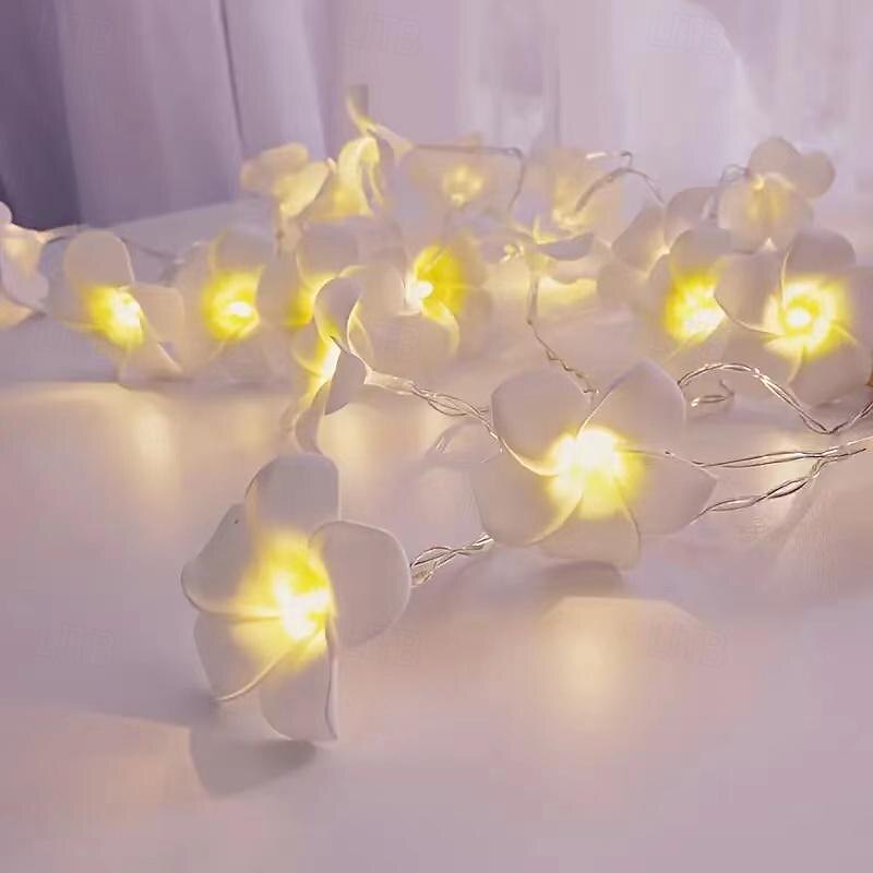 tyylikkäät hääjuhlat Plumeria-keijuvalot, 1,5 metrin kukkanauhavalot jouluhäihin &amp; kodin koristeet 2025 - $13.49 -P8