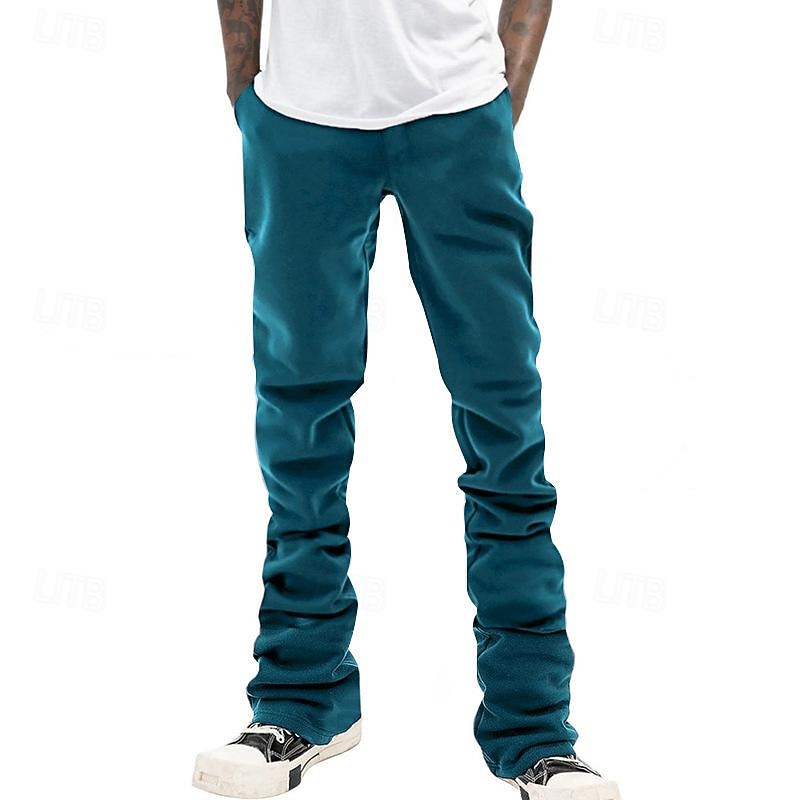 2026年 男性用 スウェットパンツ ズボン カジュアルパンツ ドローストリング 弾性ウエスト まっすぐな足 平織り 履き心地よい スポーツ・アウトドア 日常 ファッション カジュアル ブラック ピンク マイクロエラスティック  コレクション – $32.99 –P17