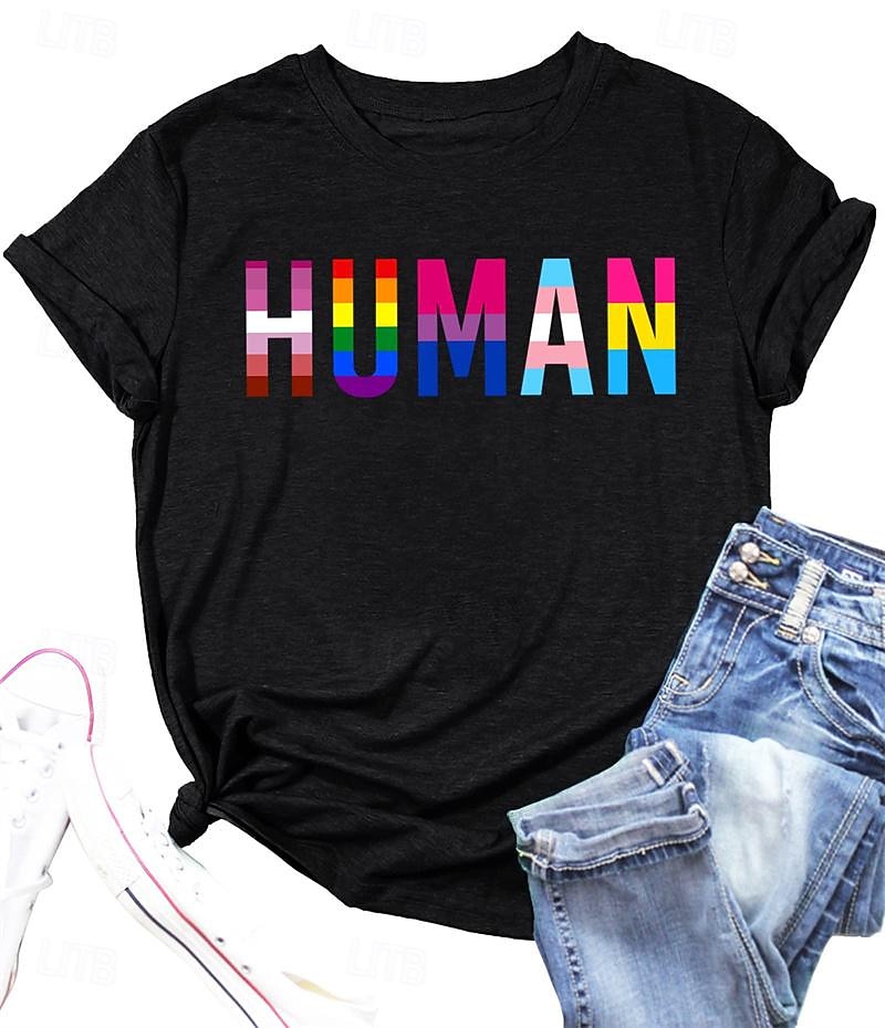 Tricou Cămăși Pride Curcubeu Uman Casual Stil de strada Tricou lesbiană pentru Pentru femei Adulți Ștanțare la cald pentru Halloween Carnaval Mascaradă Parada Mândriei Luna Mândriei 2026 - $15.49 –P3