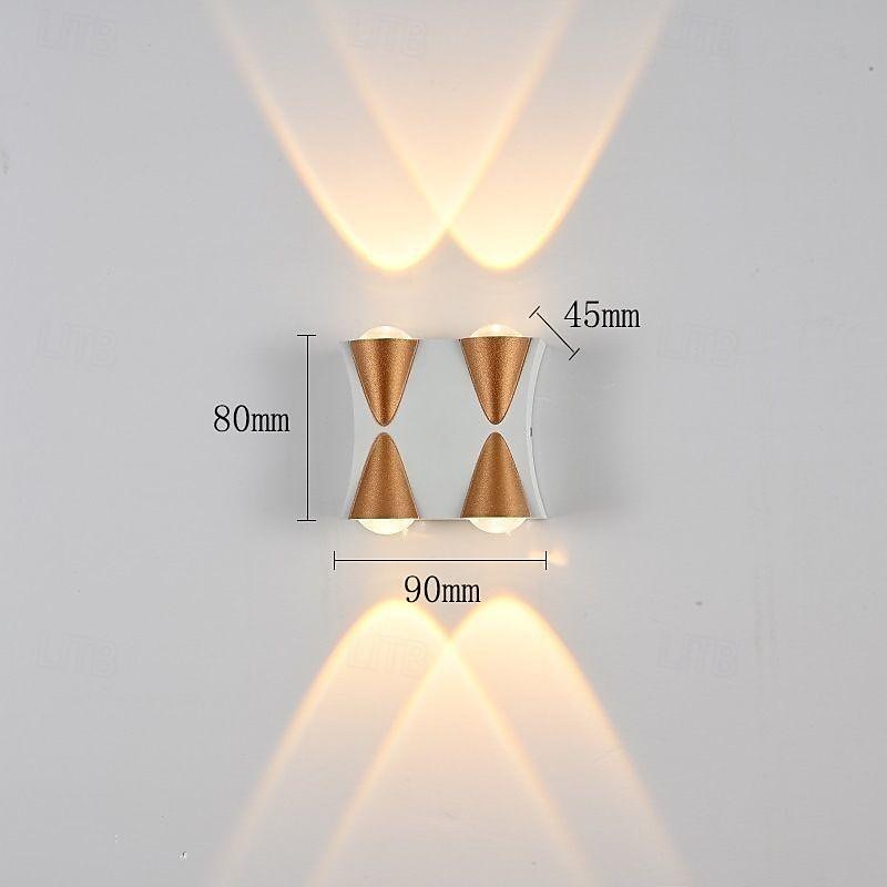 lampada da parete a led 2/3/4/5 teste esterno impermeabile in vetro alluminio 90 cm moderno creativo luce bianca calda corridoio balcone ip65 85-265 v del 2026 a $46.99 –P4