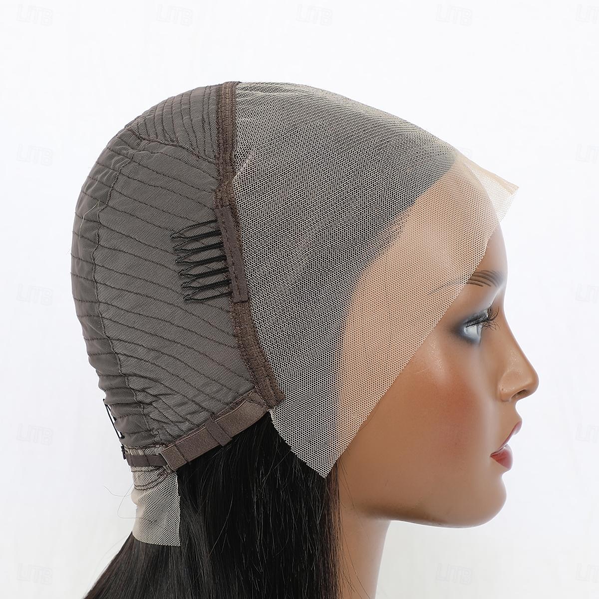 Parrucca in pizzo bobo corto 13*4 con capelli umani castani 4#, capelli umani lisci, densità 150% del 2025 a $150.99 –P4