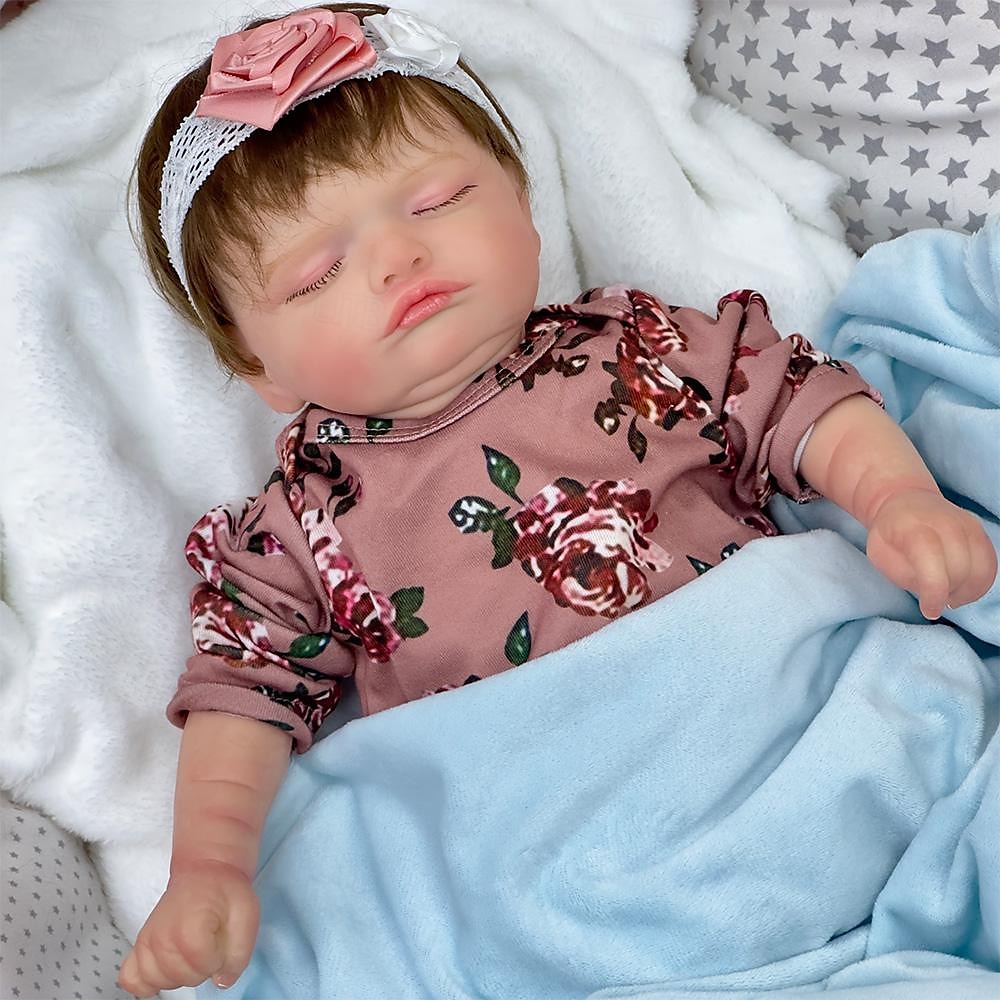 18 pouce Poupée Reborn Jouet pour Bébé & Nourrisson Poupée Reborn Toddler Poupée Poupée bébé Reborn Bébé Nouveau née réaliste Cadeau Membres en silicone 3/4 et corps rempli de coton cadeaux noël de 2025 ? $139.99 –P5