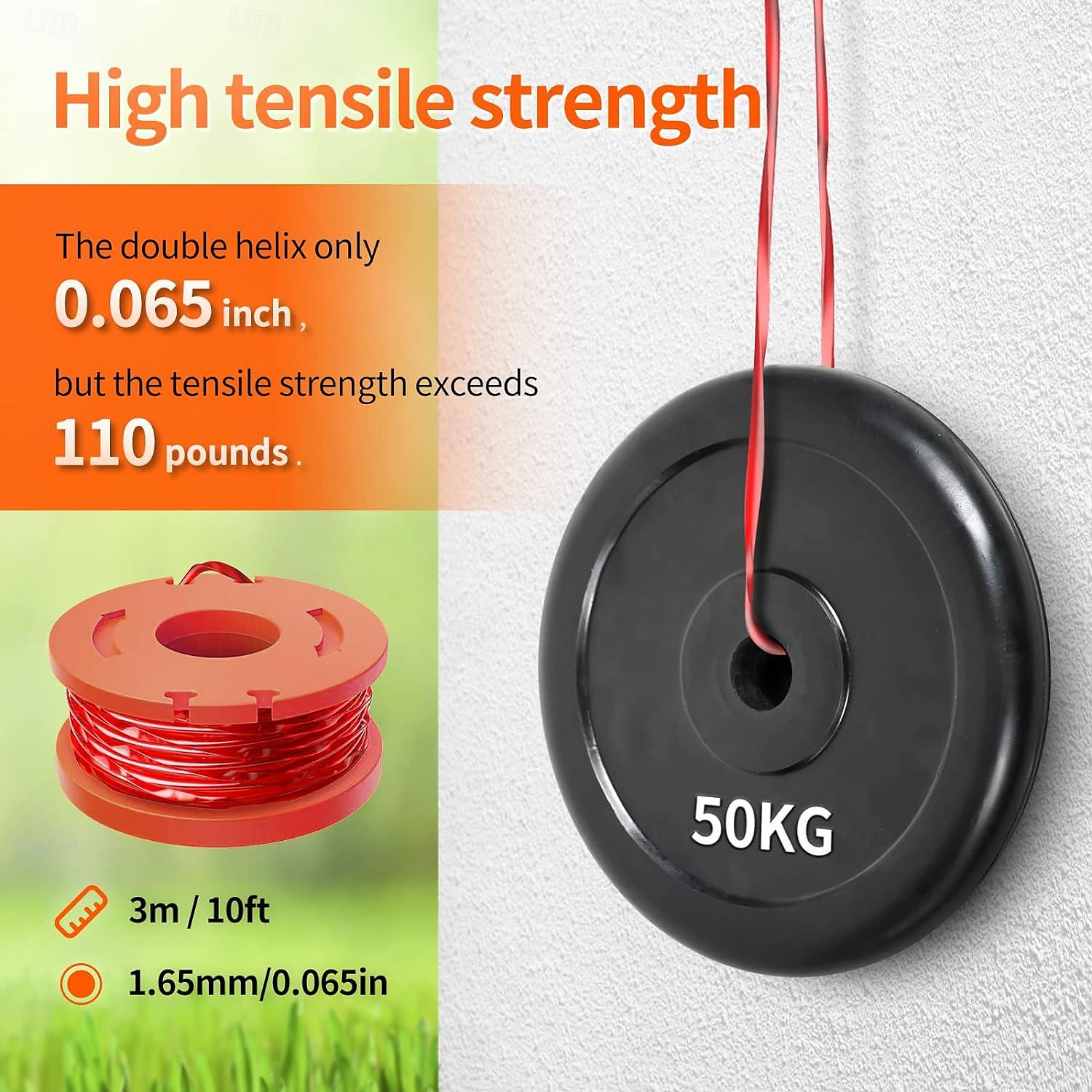 15 pakker trimmersnellelinje for worx erstatning trimmersnellelinje for worx trimmerlinjepåfylling 0,065 tommer for worx egnet for worx strengtrimmere (12 pakker gresstrimmerlinje 3 trimmerhette 2025 - $5.99 –P6