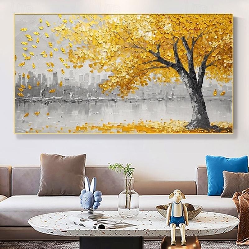 3D gold oil painting Hand Painted Canvas gold  Flower Art painting hand painted Abstract Landscape Texture gold tree Oil Painting Tree Planting wall Painting Bedside Painting Bedroom Art Spring decor 2026 - $88.99 –P6