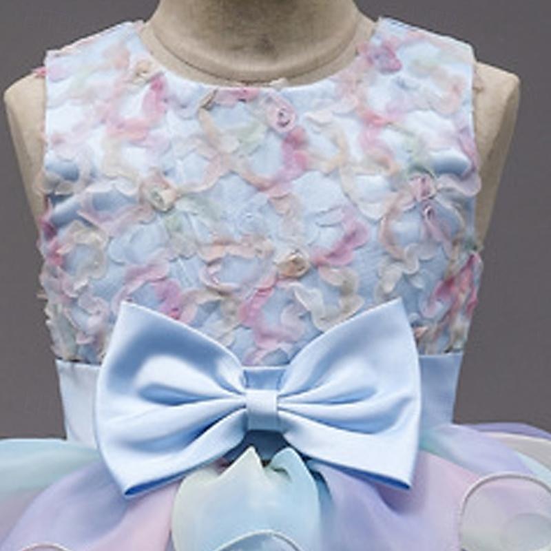 kinderkleidung Mädchen Party Kleid Regenbogen Blume Ärmellos Besondere Anlässe Prinzessin Polyester abendkleider Sommer Frühling 3-12 Jahre Mehrfarbig Rosa Leicht Blau 2025 - $33.99 –P6