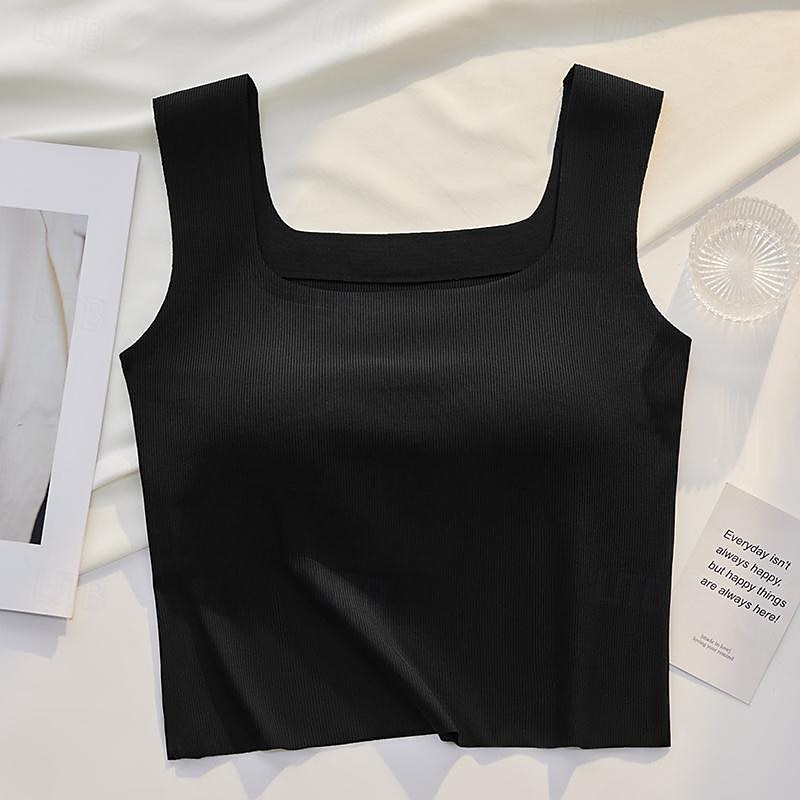 Canottiera Donna Top Senza Maniche Basic Regular Collo Quadrato Nera Bianca Blu Verde Beige Estate del 2026 a $17.49 –P13