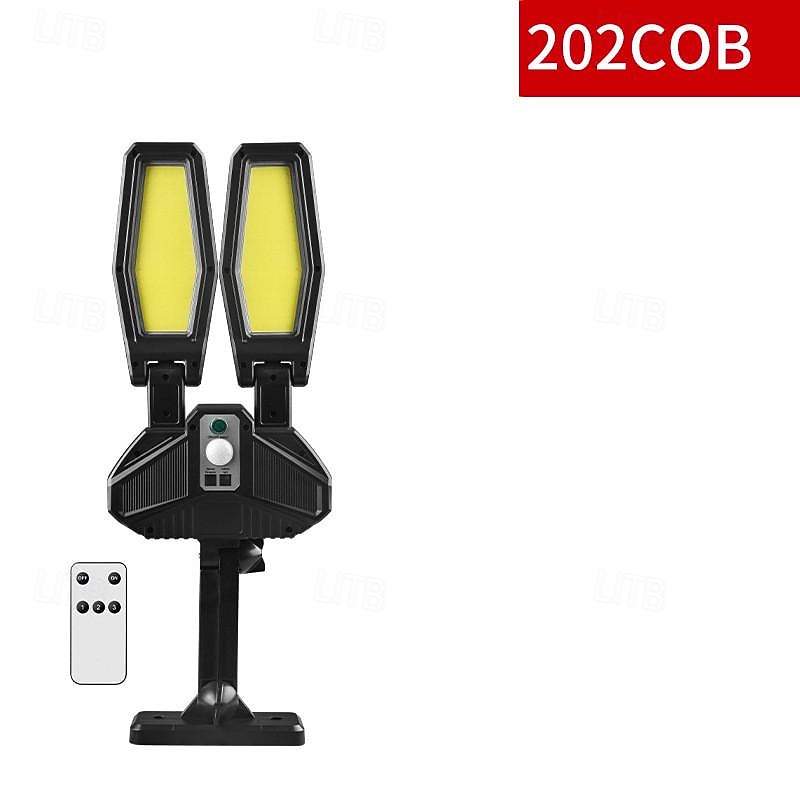 Solar Flood Lights Street Light, COB Solar Power 2 Heads Remote Control 270° Motion Sensor Street FloodLight Wall Lamp Waterproof for Outdoor Garden Security 2026 - $37.99 –P6