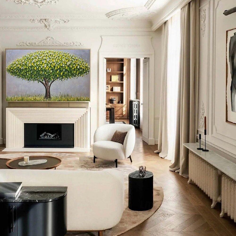 handgemaakt olieverfschilderij canvas muurkunst decoratie modern abstract 3d paletmes groen geldboom voor huisdecoratie gerold frameloos ongerekt schilderij 2025 - $100.99 –P6