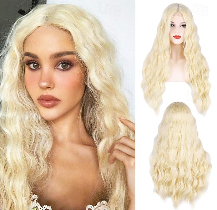auburn blonde violet vert bleu perruque longues perruques ondulées pour les femmes partie centrale cosplay perruque longue perruques synthétiques bouclées perruques violettes pour les femmes de 2025 ? $18.99 –P7
