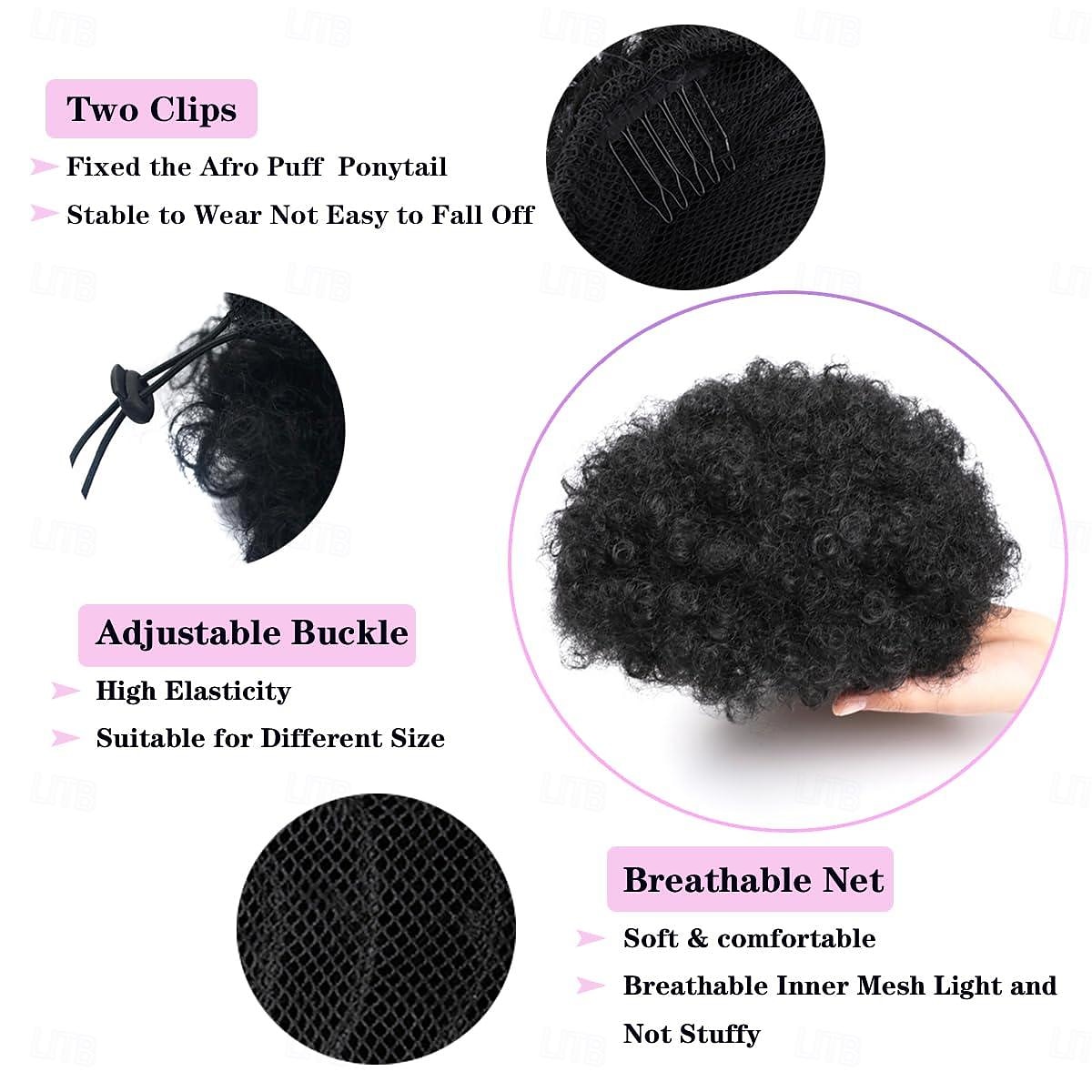 Queue de cheval bouffante avec cordon de serrage, extensions de cheveux synthétiques courtes, crépues et bouclées, postiches chignons pour femmes noires et filles de 2025 ? $10.49 –P3