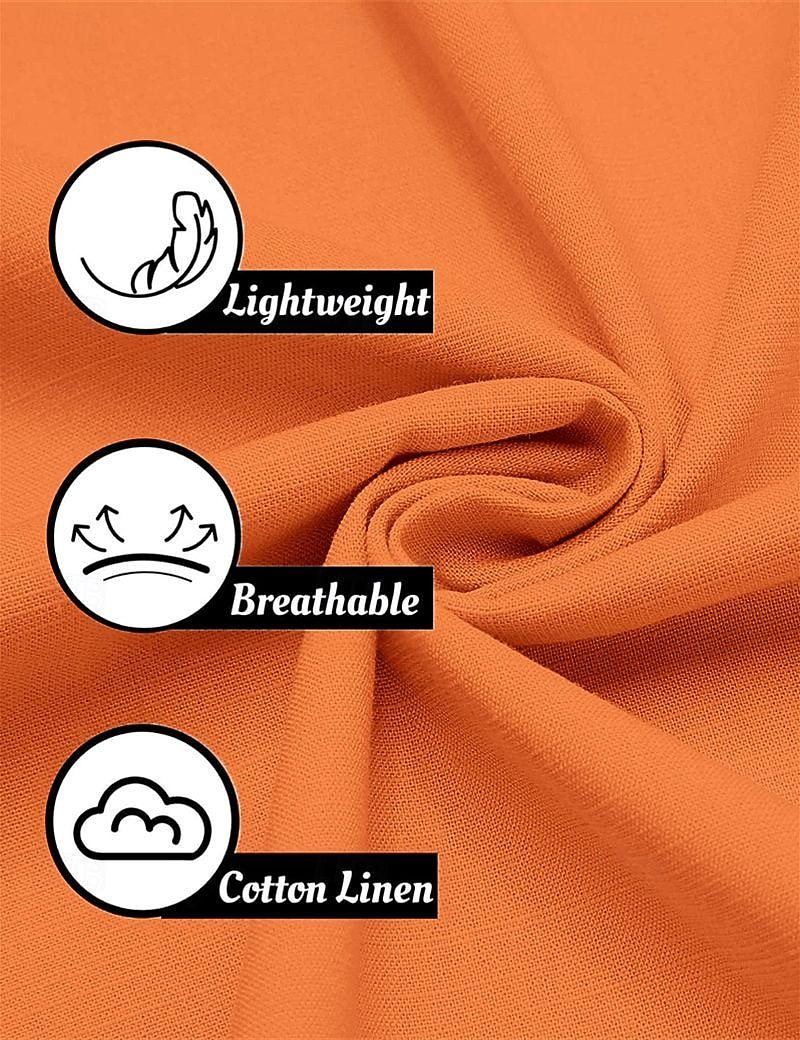 Voor heren Linnen overhemd Popover-shirt Zomer overhemd Strand Kleding Normaal shirt Overhemd met bandkraag Effen Vakantie Hawaii Zwart Wit Blozend Roze blauw Lange mouw Henley Lente zomer Kleding 2026 - $25.99 –P6