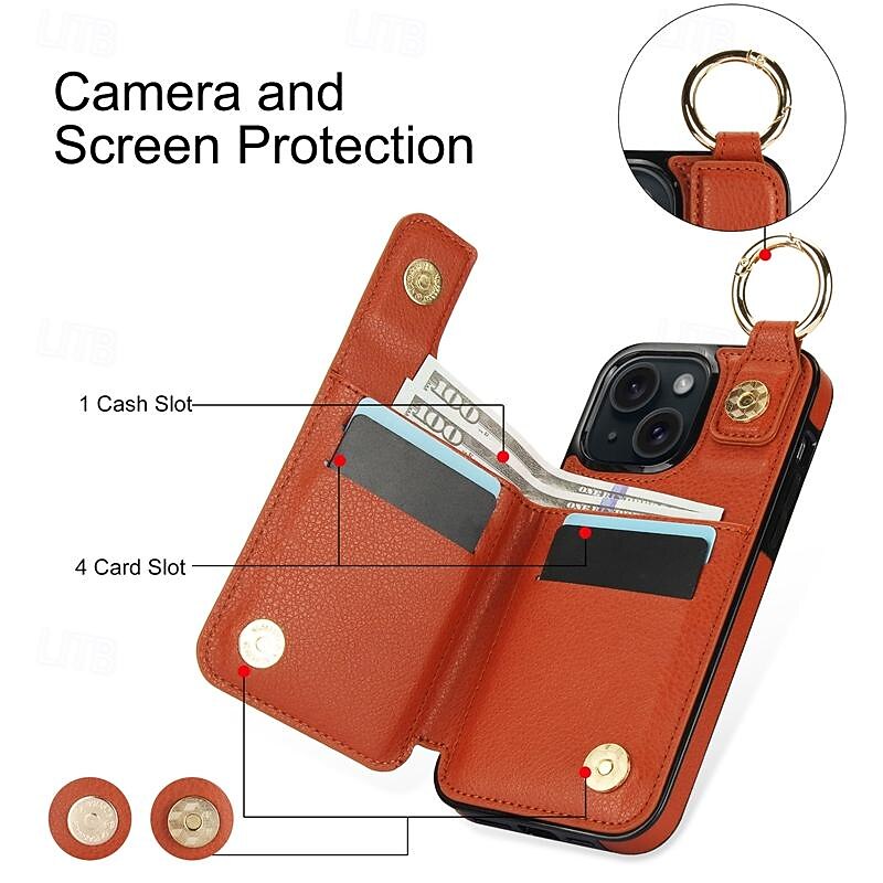 Phone Case For iPhone 16 15 14 Pro Max Plus 13 12 11 Pro Max Mini Wallet Case Zipper Kickstand Card Slot Retro TPU PU Leather 2025 - $15.99 –P8