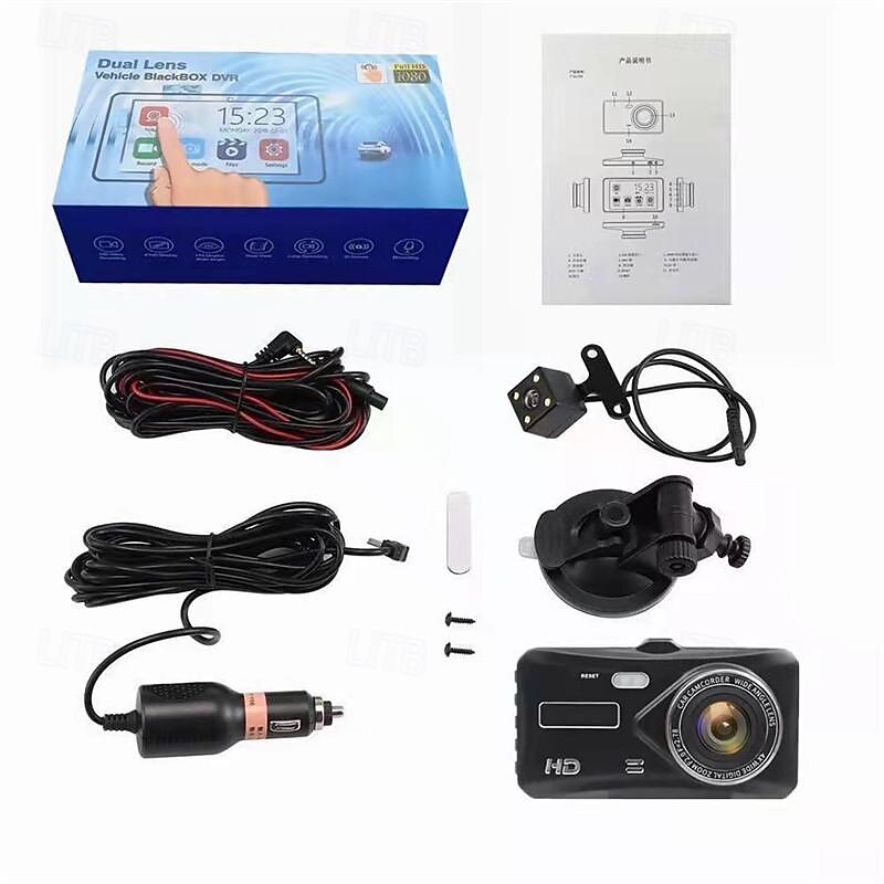 Hd Front and Rear Dual Recording Touch Screen DVR Large Angle 24 Hours 1080P Tachograph 2025 - $66.99 –P10