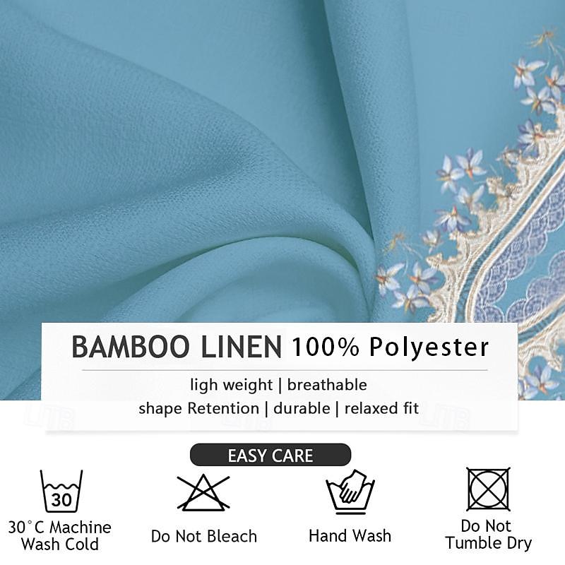 Voor heren Overhemd linnen overhemd Overhemd met knopen Lange mouw Mode-casual Vakantie Causaal Casual Zomer Lente & Herfst Opstaand Knop Afdrukken Licht Blauw Rood blauw Groen 2025 - $24.99 –P7