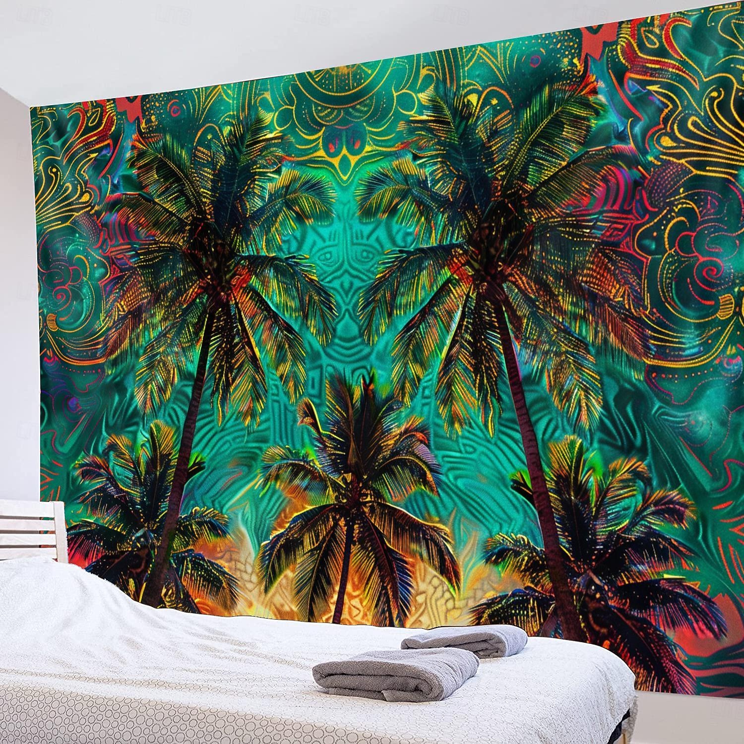 malowanie tropikalnych liści wiszące gobelin wall art duży gobelin mural wystrój fotografia tło koc zasłona strona główna sypialnia dekoracja salonu 2026 - $20.99 –P12
