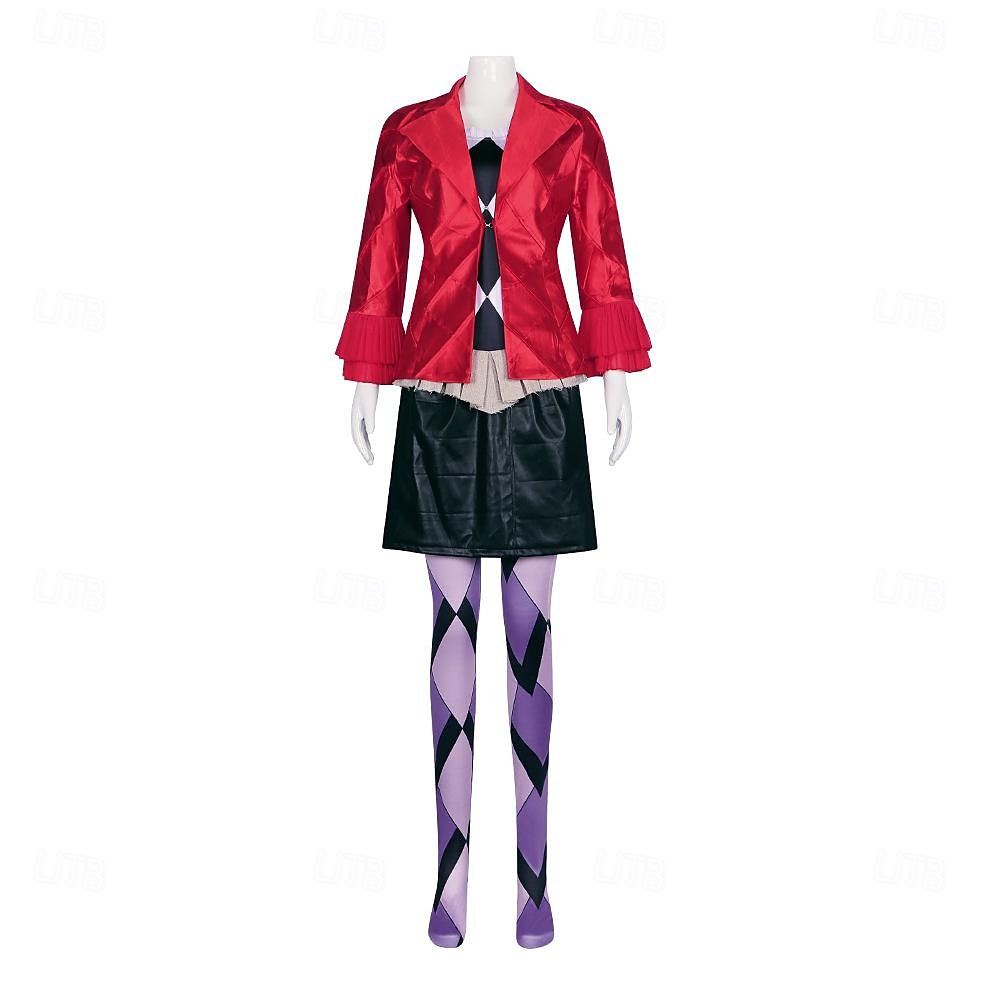 Joker: Folie à Deux Harley Quinn Skjørt Jakke Sokker og Strømpebukser Kostymer Film-Cosplay for Dame Voksen Halloween Karneval Maskerade Fritid / hverdag 2025 - $117.99 –P2