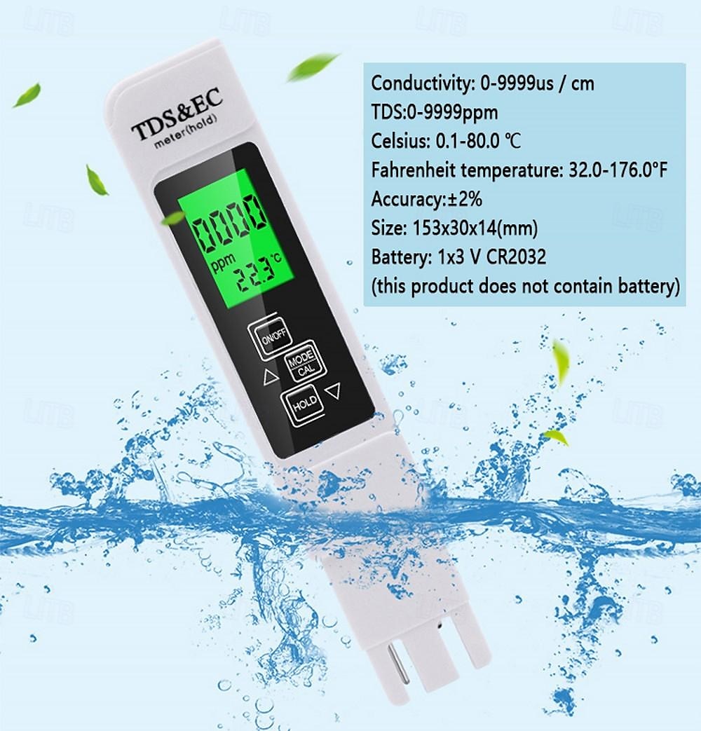3v1 metr digitální tester kvality vody tds ec metr teploměr pero multifunkční digitální tester kvality vody pro měření teploty vody ppm tester tds metr digitální tester kvality vody 2025 - $13.99 –P16
