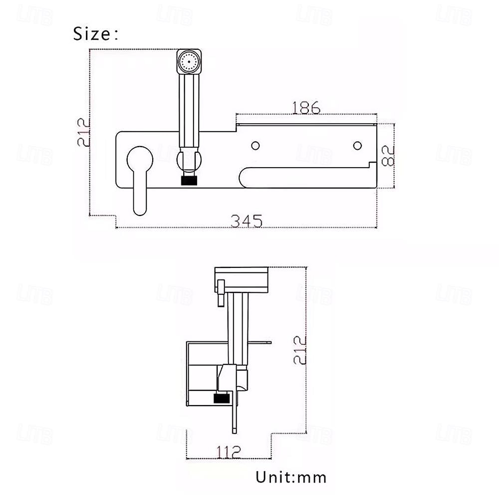 Brushed Grey Bidet Sprayer Concealed Button Brass Valve with Commodity Shelf Paper Holder Plastic Sprayer PVC Hose 2025 - $283.49 –P13