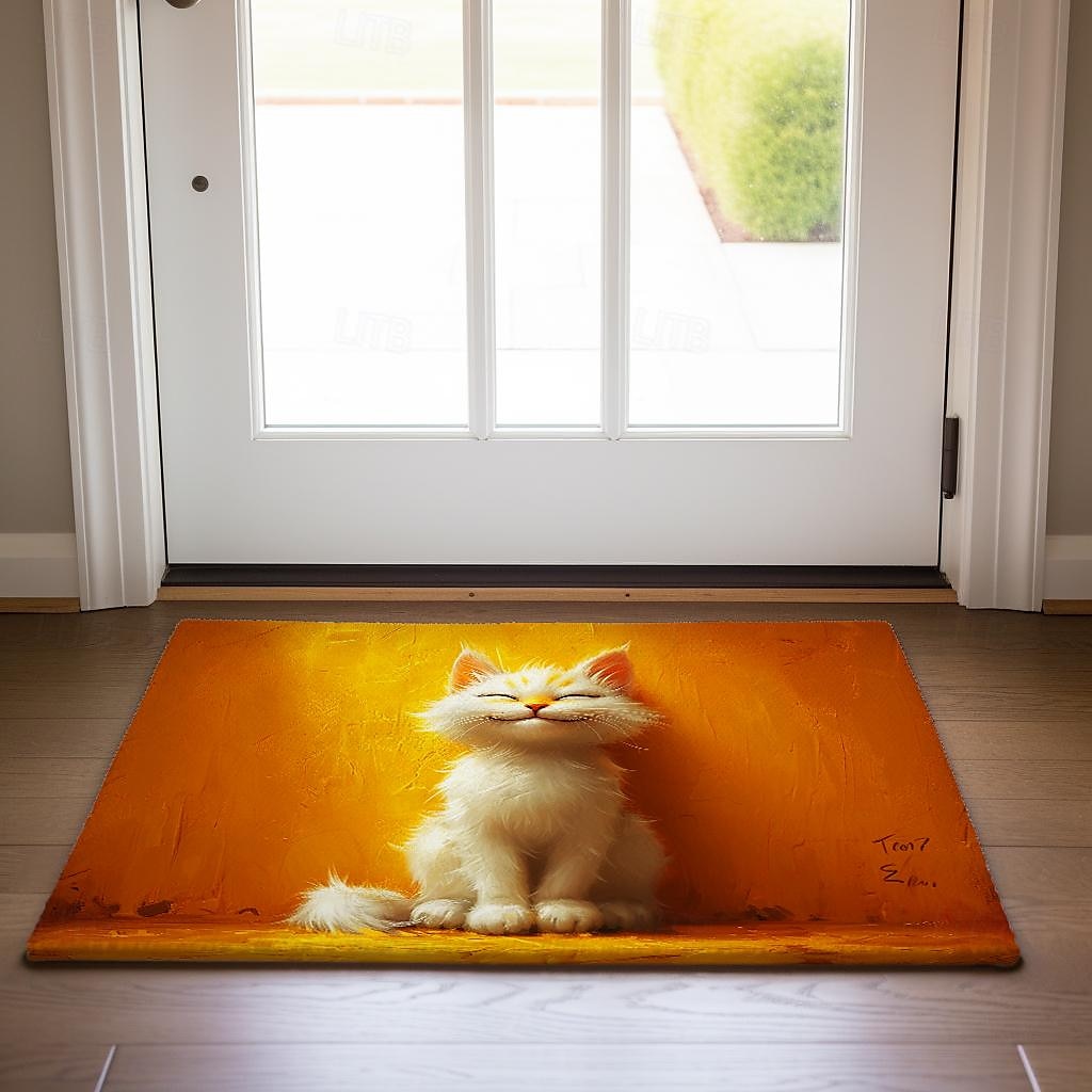 Cat Yellow Doormat Non-Slip Oil Proof Rug Indoor Outdoor Mat Bedroom Decor Bathroom Mat Entrance Rug Door Mat 2025 - $16.99 –P5