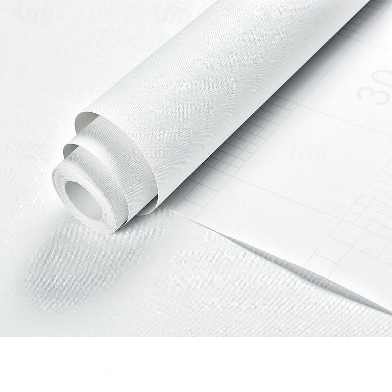300 * 60 cm selbstklebende Tapete für das Schlafzimmer, wasserdicht und feuchtigkeitsbeständig, einfarbig, aufgearbeiteter Aufkleber, weißer Hintergrund, Wanddekorationstapete 2025 - $18.99 –P5